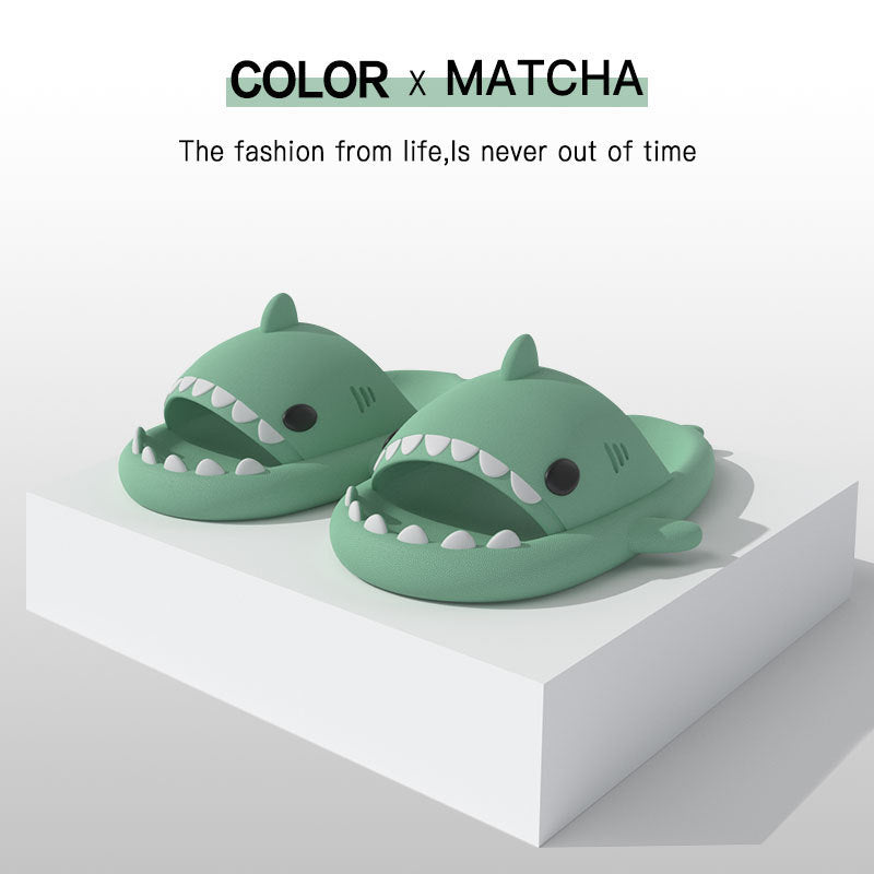 Adult's Slippers Indoor Outdoor Funny Shark Cartoon