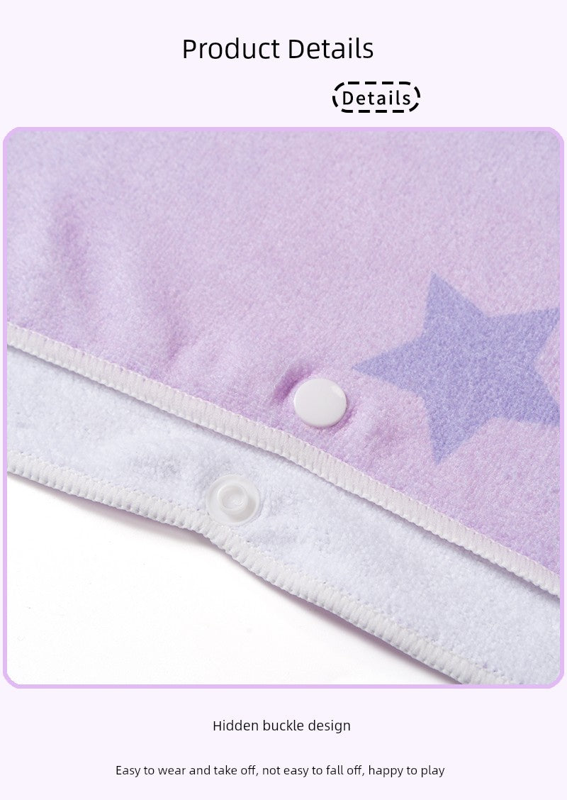 Portable Water-Absorbing Quick-Drying Hooded Changing Cover Bath Towel for Children