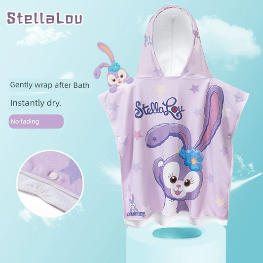 Portable Water-Absorbing Quick-Drying Hooded Changing Cover Bath Towel for Children